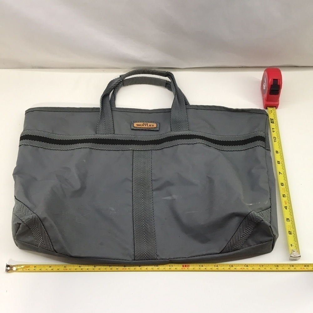 SIR BENTLEY—Vintage—Large Gray Lightweight Foldable Tote Bag 18 1/2” x 12” - Picture 15 of 15